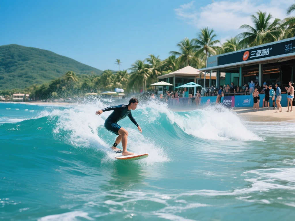 三亚海浪逐梦:尾波冲浪女孩的激情之旅 三亚海浪逐梦:尾波冲浪女孩的激情之旅